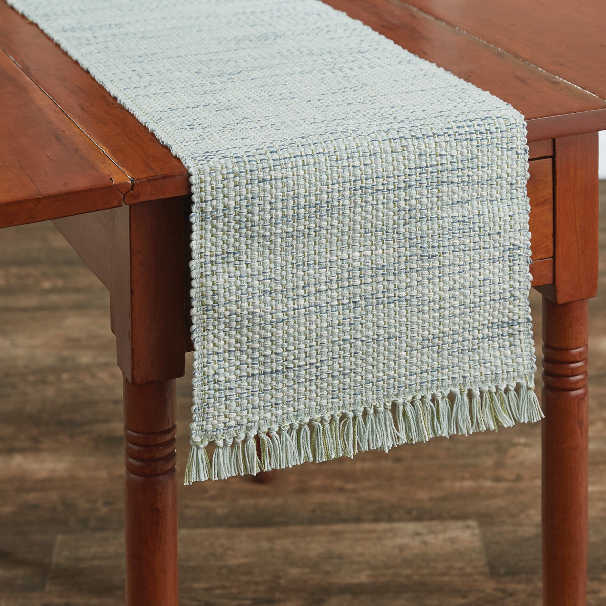 Basketweave - 54" Table Runner (Barely Blue)