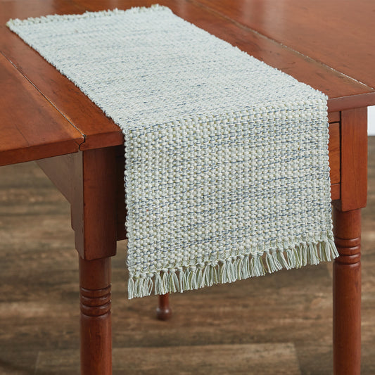 Basketweave - 36" Table Runner (Barely Blue)