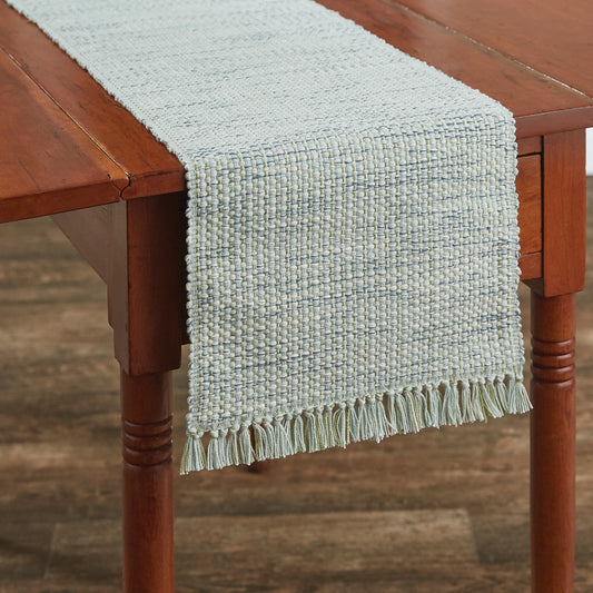 Basketweave - 54" Table Runner (Barely Blue)