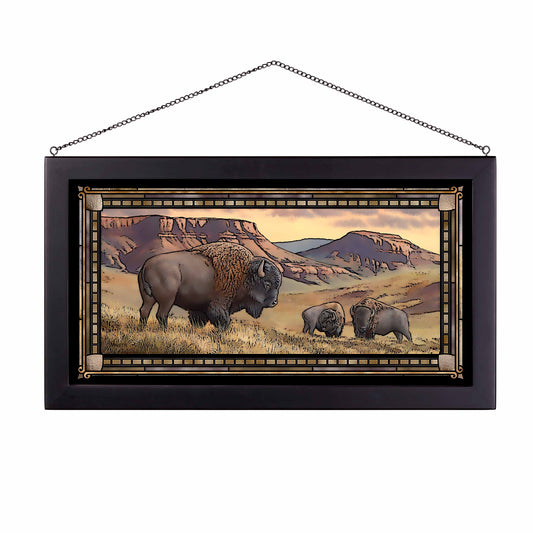 Bison Buttes - 13" x 23" Stained Glass Art