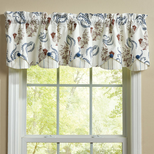 Fancy Chickens - 15" Lined Scalloped Valance