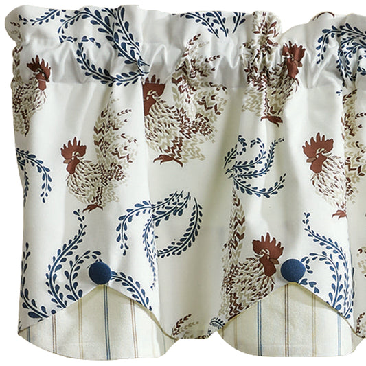 Fancy Chickens - 15" Lined Scalloped Valance